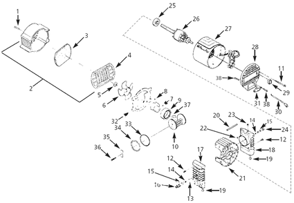 Pump Parts Diagram and Parts List for MT500106  Campbell Hausfeld Compressor